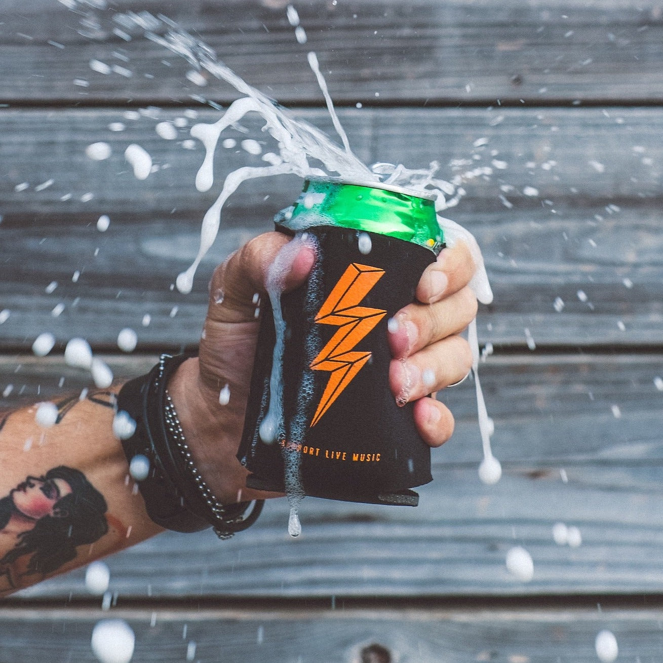 Support Live Music Koozie